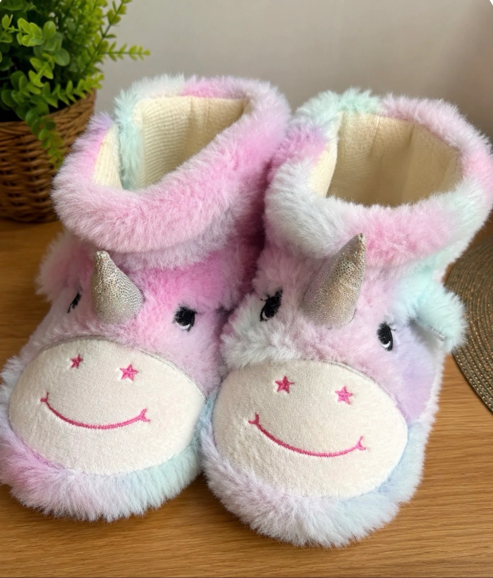 Chaussons montants fille – Licorne rose – Taille 24/25 💖